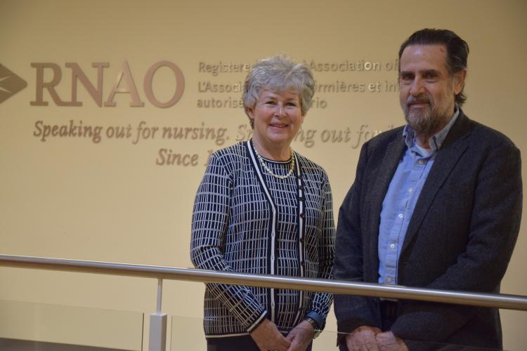 Sholom Glouberman (right) and Janet Roberts (left) co-chair RNAO’s PPE council. 