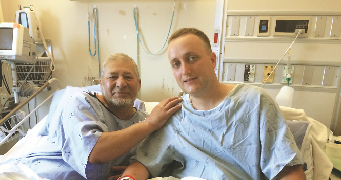 Andy Clutton (right) says support from family and friends made the experience of donating a kidney much easier. 