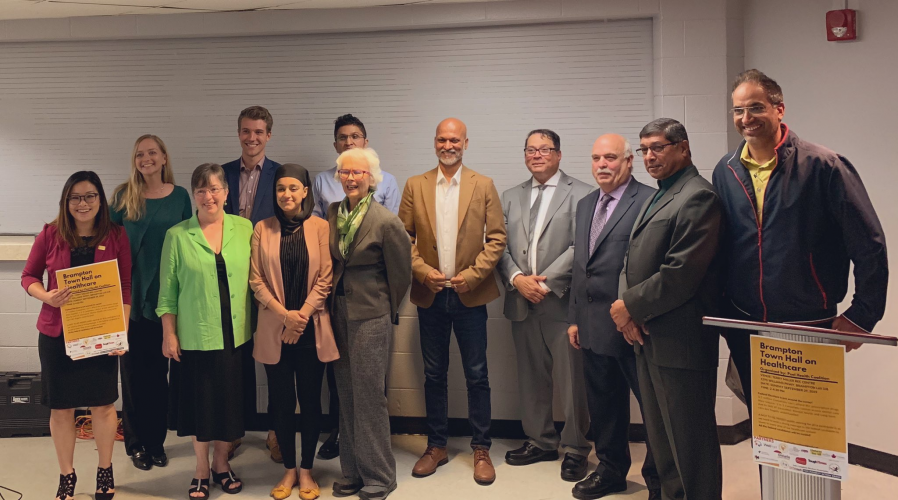 Candidates at a Brampton Town Hall