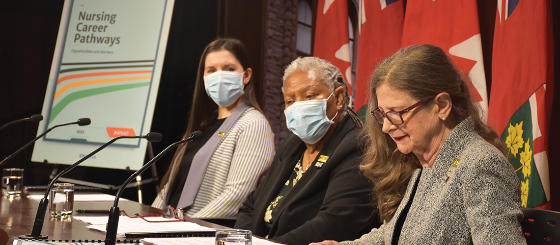 Nursing Career Pathways media conference at Queen's Park