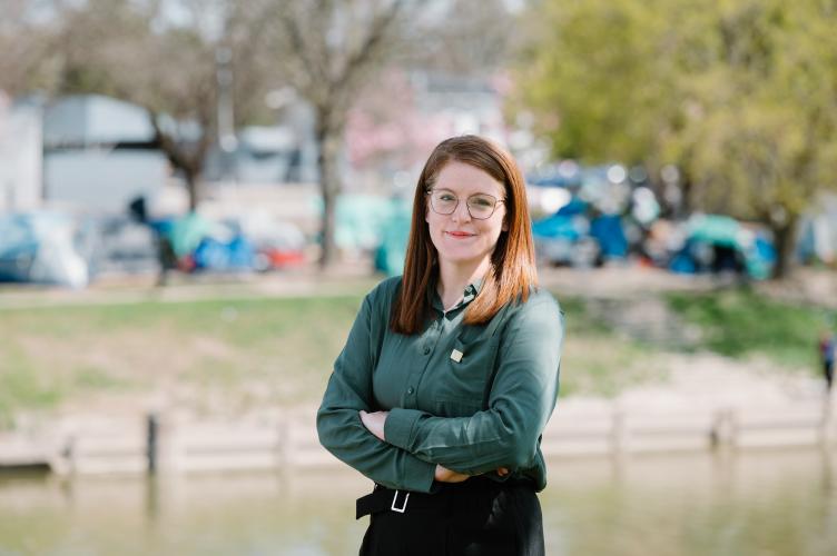 Stephanie Peltier at Chatham encampment site