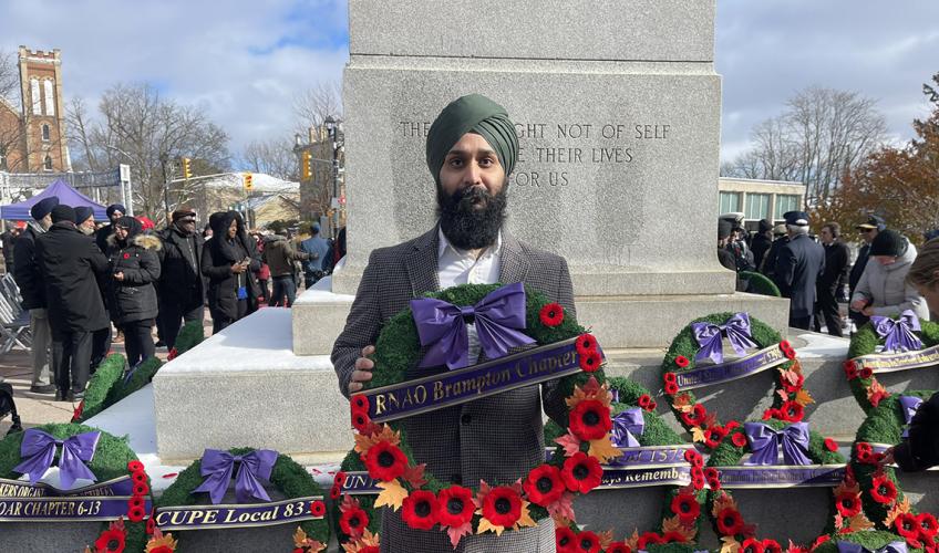 Ameek Singh at Brampton Remembrance Day ceremony