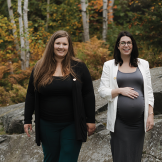 Carolyn Marshall (left) and Caroline Miller at Laurentian Conservation Area-Sudbury