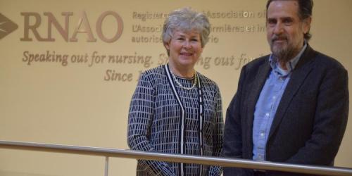 Sholom Glouberman (right) and Janet Roberts (left) co-chair RNAO’s PPE council. 