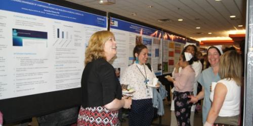 IABPG Associate Director Heather McConnell (left) was at St. Michael’s Hospital in Toronto on May 8 to participate in its poster walk and to congratulate the hospital for being one of the BPSOs to implement the most BPGs. 