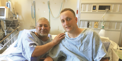 Andy Clutton (right) says support from family and friends made the experience of donating a kidney much easier. 