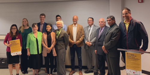 Candidates at a Brampton Town Hall