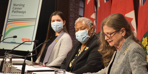 Nursing Career Pathways media conference at Queen's Park