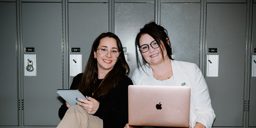 TMU nursing students Sarah Heatlie (right) and Tabhata Lazzara