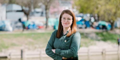 Stephanie Peltier at Chatham encampment site
