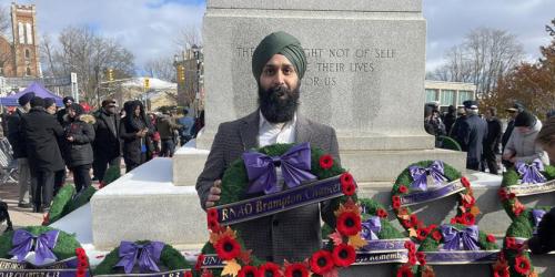 Ameek Singh at Brampton Remembrance Day ceremony