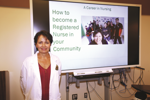 RN Brigitte Loeppky works to bring educational opportunities to the north. 