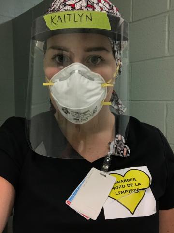 Nursing student Kaitlyn McCarthy in PPE