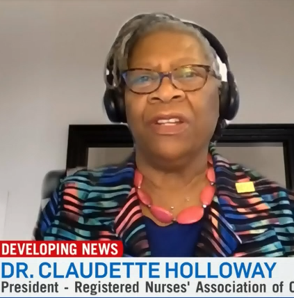 RNAO President Dr. Claudette Holloway discuss Bill 124 on CTV News