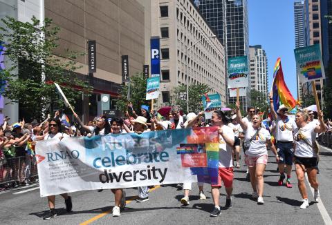 RNAO members and staff marched in the Toronto Pride Parade on June 25.