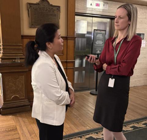 RNAO President NP Lhamo Dolkar speaks to the media