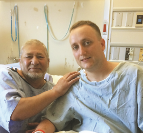 Andy Clutton (right) says support from family and friends made the experience of donating a kidney much easier. 