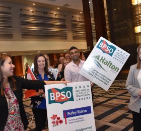 Members of the newest BPSO cohort wait to enter during RNAO's 2019 AGM's opening ceremonies