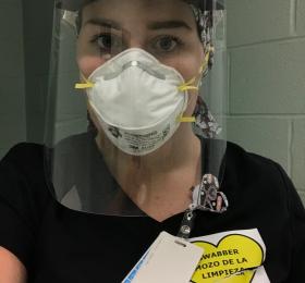 Nursing student Kaitlyn McCarthy in PPE