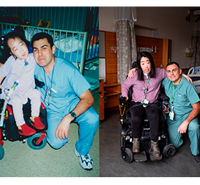 Jorge Santos and Emily Chan THEN (left) and NOW, courtesy of Holland Bloorview Kids Rehab Hospital