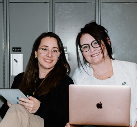 TMU nursing students Sarah Heatlie (right) and Tabhata Lazzara