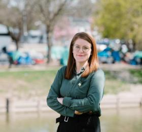 Stephanie Peltier at Chatham encampment site